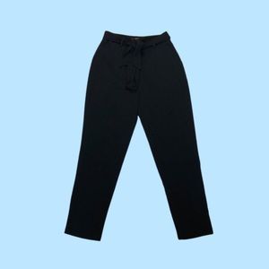 Black Belted Paperbag Pants